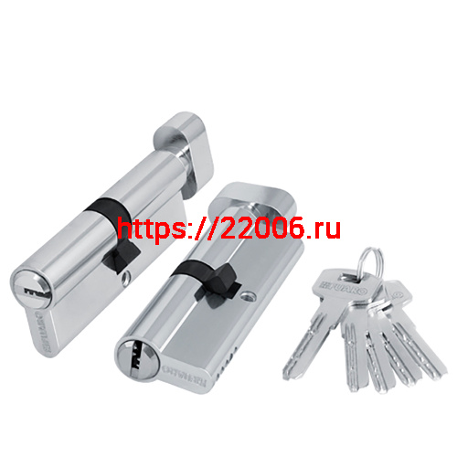 Цилиндровый Fuaro (Фуаро) механизм (200 ZM/60) 2000ZMKnob60(25+10+25) CP хром 5Key с вертушкой