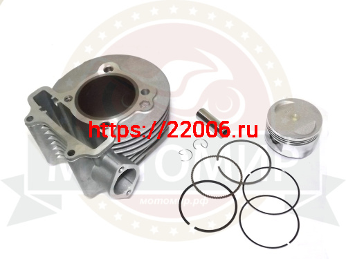 Цилиндр в сборе с поршнем 4-х такт.скут.(180см3) 62,00мм 162QMJ Гиро(цилиндр+поршень+палец D15mm+кол