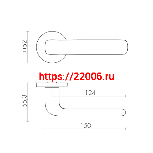 Ручка Fuaro (Фуаро) раздельная R.SLR52.PRIDE BL-24 черный фото 3 Ручка Fuaro (Фуаро) раздельная R.SLR52.PRIDE BL-24 черный фото 3