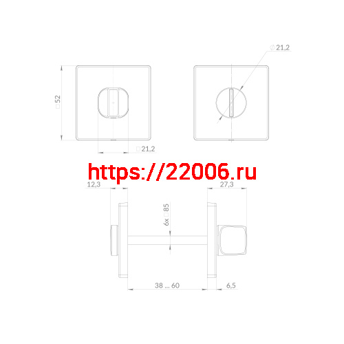 Ручка Punto (Пунто) поворотная BK6.K.EST.Q52 SSG-39 сатинированное золото фото 3 Ручка Punto (Пунто) поворотная BK6.K.EST.Q52 SSG-39 сатинированное золото фото 3
