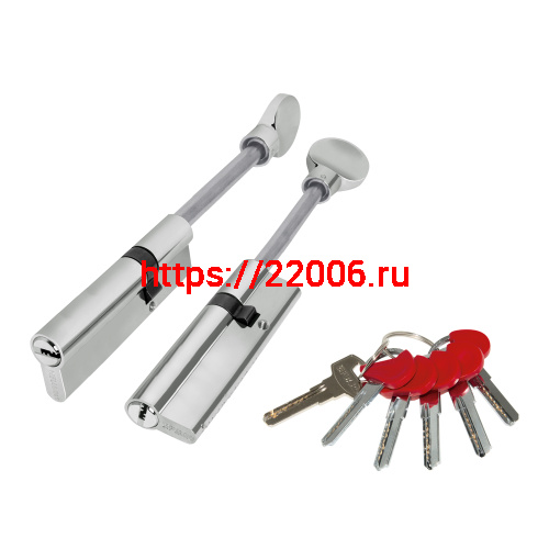 Цилиндровый Fuaro (Фуаро) механизм (D-PRO507-8) D-PRO5007-8Key75(40+10+25) CP хром 5+1Key со штоком перекод.