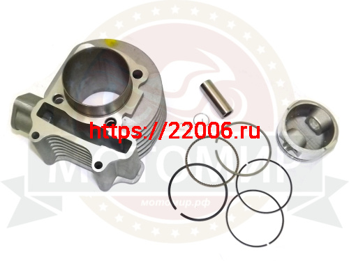 Цилиндр в сборе с поршнем 4-х такт.скут.(180см3) 62,00мм 162QMJ Гиро(цилиндр+поршень+палец D15mm+кол фото 3