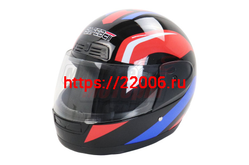 Шлем SAFEBET HF-109 чёрно-сине-красный Q161 "S,M,L,XL,XXL" (интеграл)