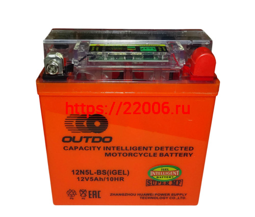 Аккумулятор 12В 5 А/ч 12N5L-BS iGEL, OUTDO (120х61х129) обратная пол., для Альфы фото 2 Аккумулятор 12В 5 А/ч 12N5L-BS iGEL, OUTDO (120х61х129) обратная пол., для Альфы фото 2
