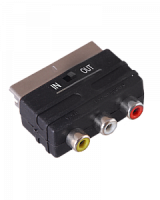 TD-214 Переходник СКАРТ штекер - 3хRCA (тюльпан) гнеда, S-видео гн. с переключателем