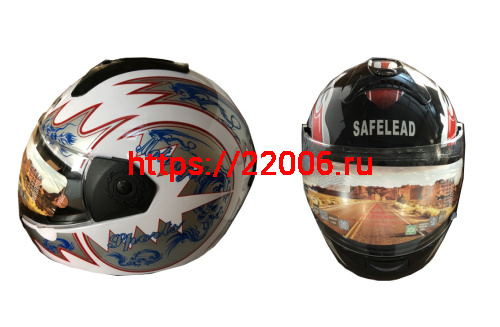 Шлем интеграл "Safelead" HF-110 NEW белый, черный размер L фото 3 Шлем интеграл "Safelead" HF-110 NEW белый, черный размер L фото 3