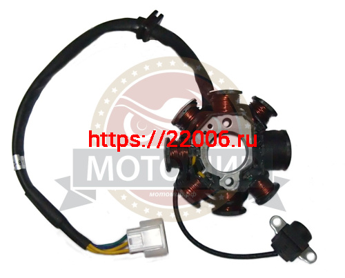 Зажигание Bullet 150 HQ150 голое (без маховика) евроколодка (7+1 катушка 5 провод.) (D00305D070) Зажигание Bullet 150 HQ150 голое (без маховика) евроколодка (7+1 катушка 5 провод.) (D00305D070)