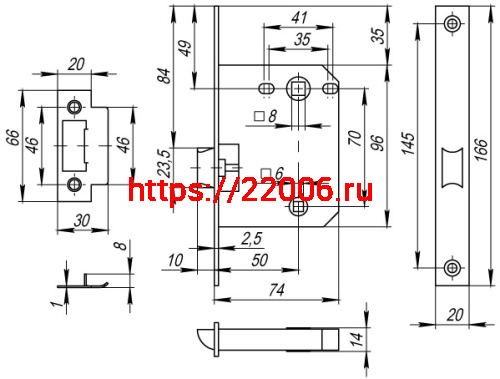 Защелка Fuaro (Фуаро) врезная PLASTP72-50 (P72-50) CP хром фото 3 Защелка Fuaro (Фуаро) врезная PLASTP72-50 (P72-50) CP хром фото 3