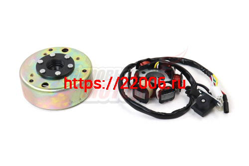 Зажигание в сборе с маховиком FT150T GY6-125/150 6 катушек (генератор)
