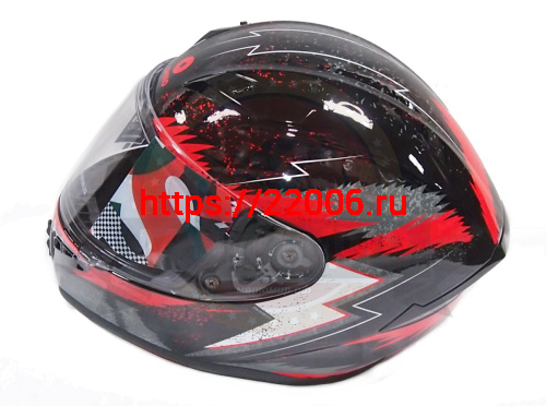 Шлем интеграл SHIRO SH-870 FLASH, цвет BLACK_RED, размер XL фото 2