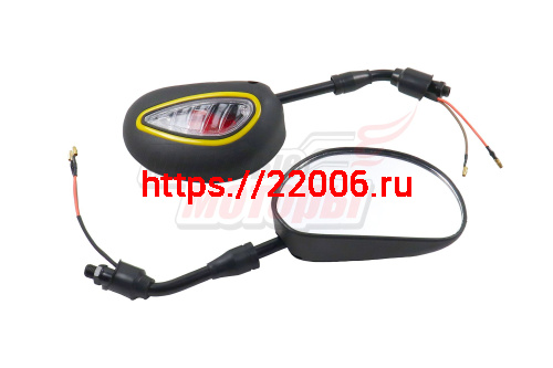 Зеркала (074) пласт. (бобовидные, черные, с поворотником) (в уп. 50 пар) Зеркала (074) пласт. (бобовидные, черные, с поворотником) (в уп. 50 пар)