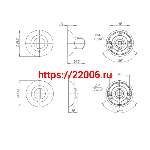 Ручка Punto (Пунто) поворотная BK6.R.TL54 (BK6 TL) GR-23 графит фото 3 Ручка Punto (Пунто) поворотная BK6.R.TL54 (BK6 TL) GR-23 графит фото 3