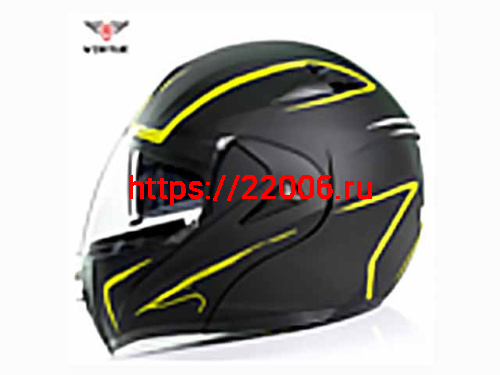 Мотошлем VIRTUE MD-808 трансформер с визором черно-салатовый матовый (L) Мотошлем VIRTUE MD-808 трансформер с визором черно-салатовый матовый (L)