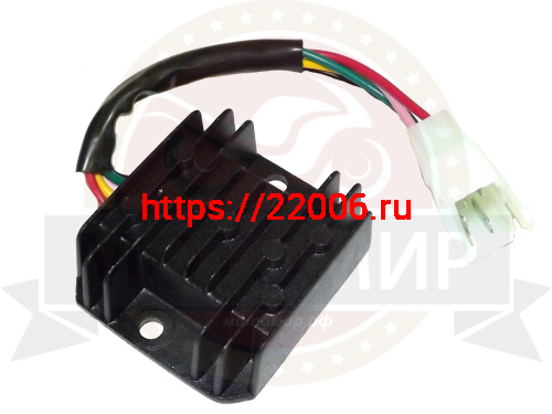 Реле регулятор с проводом 5 конт. большая колодка (штырь) 125-250см3 (GY6) обычный перем.ток Реле регулятор с проводом 5 конт. большая колодка (штырь) 125-250см3 (GY6) обычный перем.ток