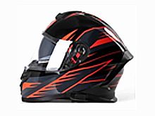 Мотошлем VIRTUE MD-820 закрытый с визором черный с серо-красным рисунком (XL)
