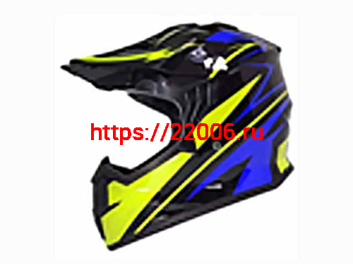 Мотошлем VIRTUE MD-911 Детский Кросс черно-салатово-синий (M) Мотошлем VIRTUE MD-911 Детский Кросс черно-салатово-синий (M)