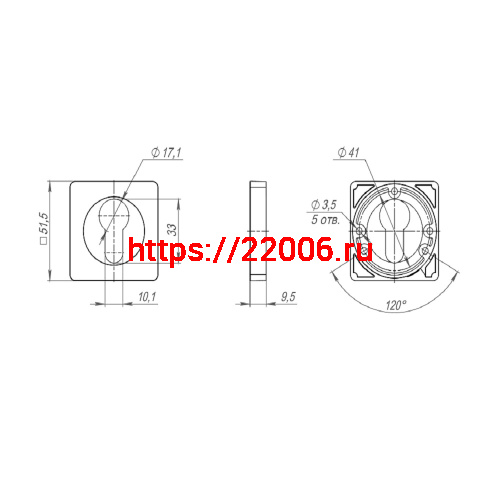 Накладка Ajax (Аякс) под цилиндр ET.K.JK51 (ET JK) BL-24 черный фото 3