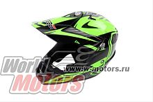 Шлем SAFEBET HF-115 чёрно-зелёный Q206Y "S,M,L,XL,XXL" (кроссовый)