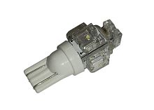 Лампа светодиодная (LED) 12V  T10  (W2,1х9,5d)  5LED W5W белая