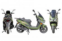 Скутер GALAXY 49сс зеленый (150)(10,8л.с., колеса перед12/зад.12, тормоза: диск.перед/бараб зад.)