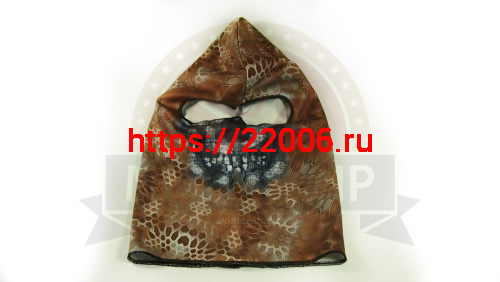 Подшлемник-балаклава (открыта только область для глаз, камуф. "осень" цвета 890037) с имит.черепа фото 2 Подшлемник-балаклава (открыта только область для глаз, камуф. "осень" цвета 890037) с имит.черепа фото 2