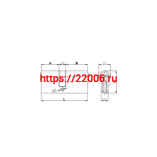 Цилиндровый Kale kilit (Кале килит) механизм 164 SN/80 (30+10+40) mm латунь 5 кл. фото 2