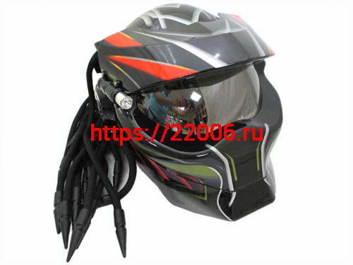 Мотошлем хищник красный (M)