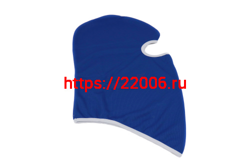 Подшлемник (балаклава) синий с белой окантовкой MC-983 (1 широкий вырез для глаз)