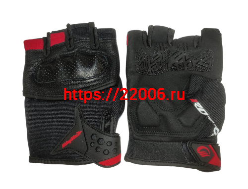 Перчатки PRO-BIKER MCS-57B без пальцев (чёрно-красные), р-р XL Перчатки PRO-BIKER MCS-57B без пальцев (чёрно-красные), р-р XL