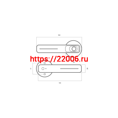 Замок-ручка электронный Hogo R01 с отпечатком пальца, черный фото 3