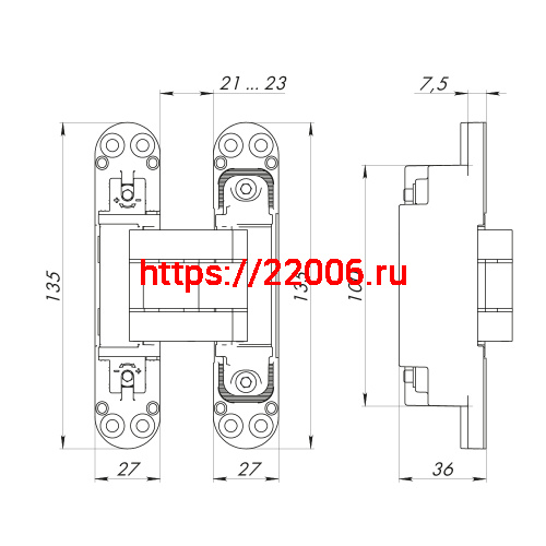 Петля Armadillo (Армадилло) скрытой установки U3D7800.VPG BL черный TECH фото 4 Петля Armadillo (Армадилло) скрытой установки U3D7800.VPG BL черный TECH фото 4