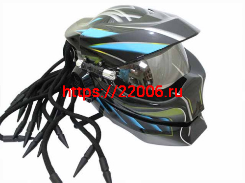 Мотошлем хищник синий (XL)