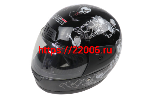 Шлем SAFEBET HF-109 чёрный глянцевый Q27 "S,M,L,XL,XXL" (интеграл)
