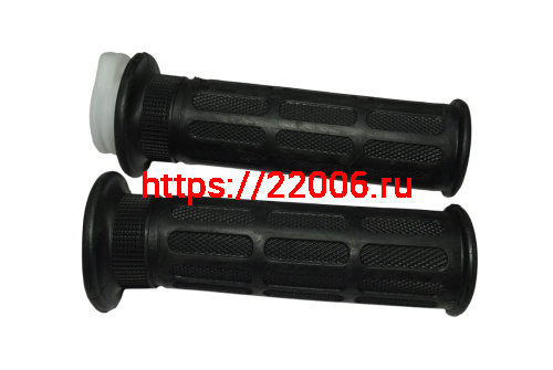 Ручка руля правая (газа) Альфа, Дельта, Zodiak в сборе (с резинкой) + ручка левая (резиновая)