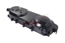 Крышка картера левая (вариатора) (139QMB) R12" чёрная в сборе с валом кикстартера