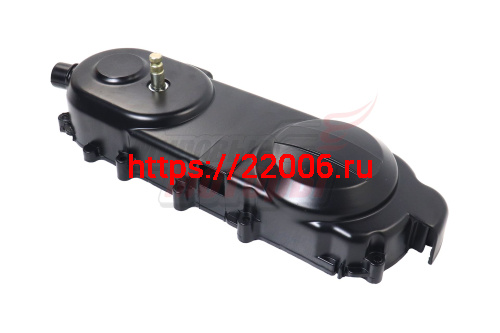 Крышка картера левая (вариатора) (139QMB) R12" чёрная в сборе с валом кикстартера