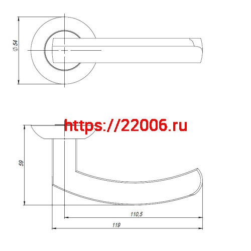 Ручка Ajax (Аякс) раздельная R.JR54.SIGMA (SIGMA JR) CP-8 хром 150мм фото 2 Ручка Ajax (Аякс) раздельная R.JR54.SIGMA (SIGMA JR) CP-8 хром 150мм фото 2